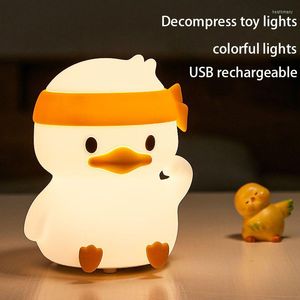 Veilleuses RGB lumière enfant anniversaire cadeau de noël coloré Rechargeable chambre décoration lampe décompression jouet