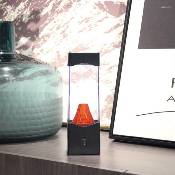 Veilleuses RVB Lumière Volcan Creative Lampe USB Plug-In Ambient Pour Table Chambre Décoration