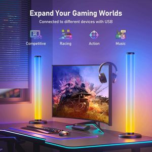 Nachtlichten RGBIC Night Light Bar Smart App Control Music Synchronisatie Backlights voor pc tv Game Room Slaapkamer Desktop Nachtlamp Ambiëntverlichtingj230225