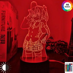 Nachtlichten Rikka Takanashi Led Light voor kinderslaapkamer Kerstdecor Nachtlamp Verjaardagscadeau Anime 3D Tafellamp Love Chunibyo