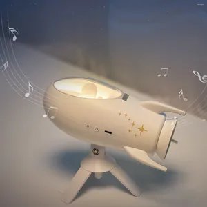 Nachtlichten Rocket Creative Speaker Aerospace Aeroëerd LED LID Licht Bluetooth Sound Birthday Christmas Gift Slaapkamer Decoratie Dimable