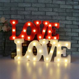 Luces nocturnas románticas 3D LOVE LED carta signo luz marquesina cálida lámpara de mesa linternas luces nocturnas para decoración de boda amantes regalos