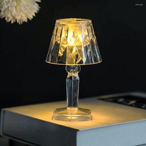 Nachtlichten Romantische tafellamp LED Crystal Projection Light Diamond Bar Home Decoratie voor Cafe Restaurant Decor