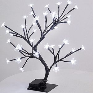 Nachtlichten Sakura Tree Lamp Interessant Romantisch huis Adorn huishoudelijke simulatie LED licht tafelblad ornament wit