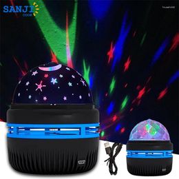 SanjiCook LED coloré ciel étoilé lampe de projection rotation boule magique lune étoile cristal lumière chambre décoration éclairage