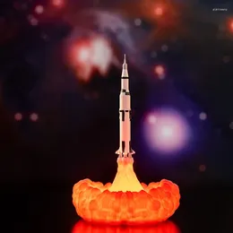 Nachtverlichting Saturn V 2024 Drop Space Shuttle-lamp en maanlampen in licht door 3D-print voor liefhebbers van raket