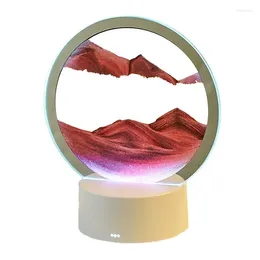 Nachtverlichting Zee Bewegende geschenken Decoratielamp Diep huis Kunst Zandlandschap Zandloper Tafel Lava Roterend Zand 360°