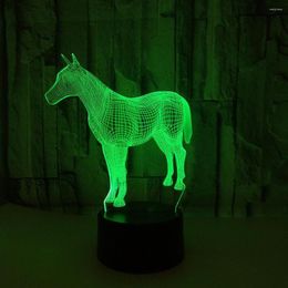 Nachtverlichting Verkoop Pony 3d Lamp Kleurrijke Touch Led Visueel Licht Gift Sfeer Desktop Tafel Usb