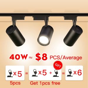 Night Lights Set Led Track Light Fixture COB Track Lighting Wall Lamp Rail 220V Spot Lights Led 20/30/40W Spotlight Clothing Store Shop Home