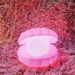 Veilleuses coquille perle lumière LED mignon jouet pour enfant enfants chevet décor à la maison cadeau de noël atmosphère lampe