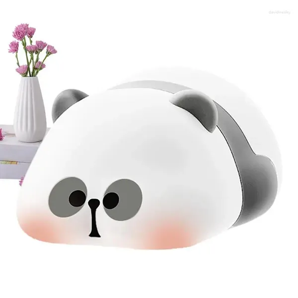 Veilleuses Silicone lumière enfant Panda dessin animé Pat lampe sommeil contrôle tactile chevet pour chambre collège dortoir