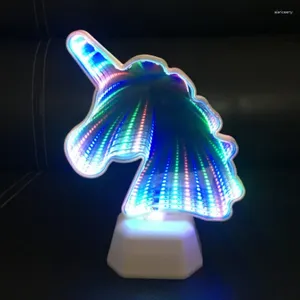 Nachtverlichting Eenvoudige LED-spiegel Dubbelzijdig Tunnellicht Maan Cactus Kokospalm Engel Beest Hoofd Kamerdecoratie Creatief Ins