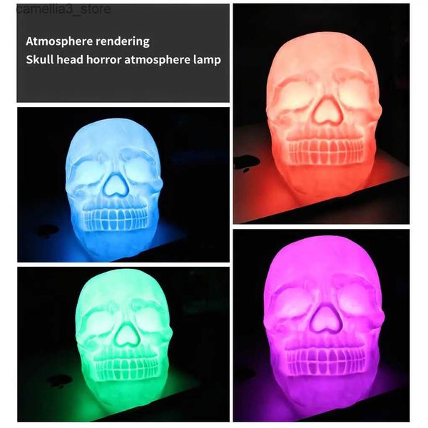 Veilleuses crâne lampe de nuit légère Rechargeable éclairage coloré lampes de décoration Q231114