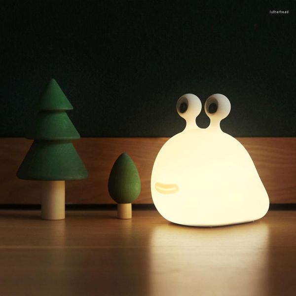 Lampe LED en forme de limace 3D, joli jouet Animal, Rechargeable, en Silicone souple, cadeaux pour chambre de bébé, décoration de Table et de bureau