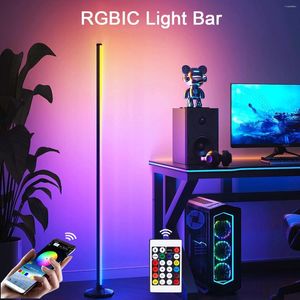 Nachtverlichting Slimme led-lichtbalken 120 cm Muzieksynchronisatie Vloerlamp App-bediening Kleurverandering voor slaapkamer Woonkamer Gaming
