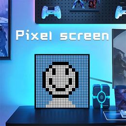 Lumières nocturnes LED Smart Matrix Pixel Affichage RGB Diy Graffiti Bluetooth App Control Art for Gaming Room Decor Frame d'animation cool