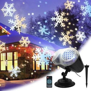 Nachtlichten Snowflake Projector Licht Remote Dynamische Outdoor Double Tube Lamp voor Kinderkinderen Slaapkamer Romantische kerstavond