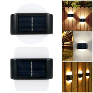 Luces nocturnas Luz solar para jardín Hogar al aire libre Decoración de paisaje impermeable Lavado de pared Lámpara de atmósfera luminosa bidireccional hacia arriba y hacia abajo