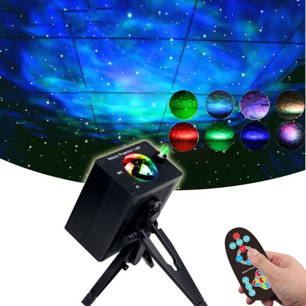 Luces nocturnas Star Galaxy Proyector Ocean Light Plug In 360 Control de voz giratorio Starry Sky Porjector Room Christmas DecorationNight