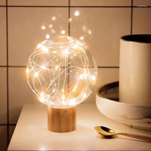 Nachtlichten STAR LICHT MAAN USB LADING SLAAPKAMER BEDBADSBADBAL LOOG Kinderkamer LED Wood Base Holiday Gift