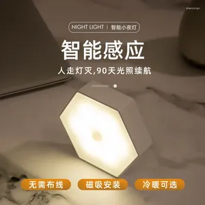 Lumières nocturnes Star de David Capteur intelligent Light Batterie de chevet Armoire de chambre à coucher