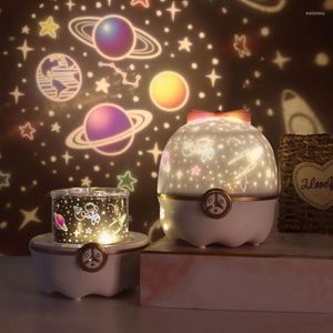Nachtlichten Starry Sky Ocean Projector Light 8 Rotate Projecties USB Music Lamp Kids Birthday Xmas Gift Slaapkamer Huisdecoratie