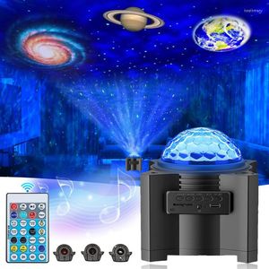 Night Lights Starry Sky Projector LED Galaxy Lamp Ocean Wave Light met muziek Bluetooth -luidspreker voor kinderen