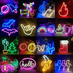 Veilleuses Styles LED Neon Light Sign Pour Enfants Chambre Enfants Chambre Fête De Mariage Décoration Mur Art Lampe Cadeau De NoëlVeilleusesNuit