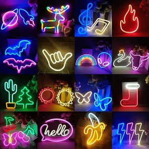 Styles de veilleuses LED néon signe pour chambre d'enfants enfants chambre fête décoration de mariage lampe d'art mural cadeau de noëlNight Light2664