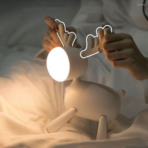 Nachtlichten Stijlvolle hertenlampen slijtvast licht Rotary staart LED schattig bedlamp handig