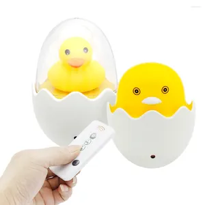 Nachtverlichting Timing Afstandsbediening Stopcontact LED Licht 110V 220V EU Plug Mooie Cartoon Gele Eend Sensor lamp