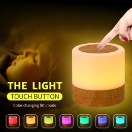 Veilleuses tactiles contrôle 3W DC5V bureau led lumière colorée chambre chevet USB RGB lampe avec télécommande minuterie nuit