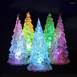 Luces nocturnas lámpara de árbol luz LED colorida 7 colores acrílico Mini luz nocturna regalo para niños decoración de Navidad juguete iluminado