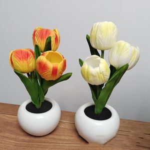 Nachtverlichting Tulp LED-lamp Traploos dimmen Nachtkastje Oplaadbaar Bloementafel Simulatielicht Slaapkamerbenodigdheden