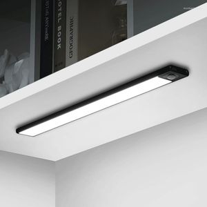 Veilleuses Ultra mince capteur lumière sans fil LED USB lampe Rechargeable armoire armoire sous rétro-éclairage pour cuisine