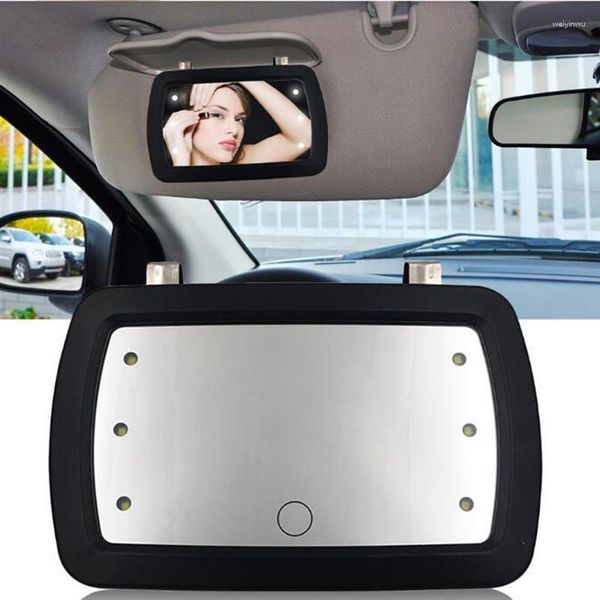 Veilleuses Miroir de maquillage de voiture universel LED Pare-soleil Cosmétique Interrupteur tactile Design Intérieur très clair