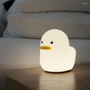 Nachtverlichting USB Opladen Eend Siliconen Licht Cartoon Schattig Slaapkamer Timing Oogbescherming Met Slaap Nachtkastje Kinderen Geschenken