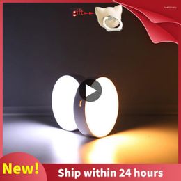 Veilleuses USB charge LED petite lumière blanc chaud éclairage mural corps lampe à induction capteur de mouvement