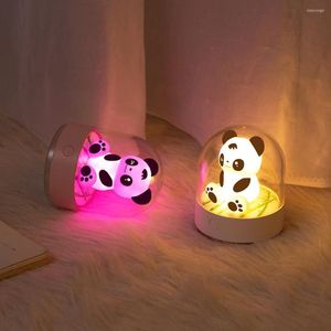 Luces nocturnas Carga USB Lámpara de fragancia de oso creativa multifunción Linda mascota junto a la cama Dormir Atmósfera colorida