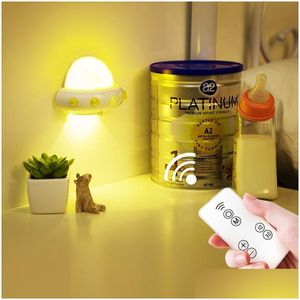 Nachtverlichting USB Opladen Ufo Afstandsbediening Nachtlampje Slaapkamer Nachtkastje Led Sensor Nieuwe Vreemde Kindersfeerlamp 1 Pc Drop Delivery L Dhh26