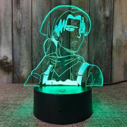 Nachtverlichting USB Eren Erwin Smith aanval op Titan Anime Lamp Table Gift Light als Kind Home Woonkamer Slaapkamer Decoratie Nachtlampje