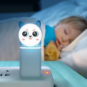 Nachtverlichting USB Intelligente stemlamp Leuke kat Zacht licht Oogbescherming Bedieningsschakelaar Neonreclame Kamerdecoratie