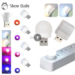 Night Lights USB Night Light Mini Led Night Light USB Plug Lamp Power Bank Laad USB Book Lights Small Round Reading Oogbeveiligingslampen YQ240207