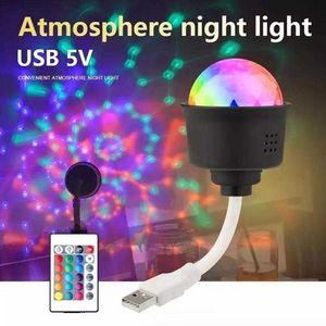 Night Lights USB -plug LED STARRY Sky Nightlights USB Powered Star Projector Lamp Remote Regeling RGB LED Atmosfeer Lamp Decoratie Home P230331