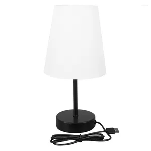 Veilleuses Port USB Lampe de table de nuit Contrôle tactile LED 3 voies Dimmable avec base mentale pour chambre à coucher Salon Dortoir Bureau à domicile