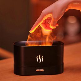 Veilleuses USB Simulation Flamme Lumière Avec 180ML Réservoir D'eau Humidificateur Pour Chambre Décoration Bureau Atmosphère Lampe de Bureau