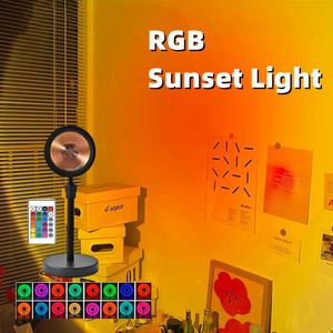 Luces nocturnas Lámpara de puesta de sol USB Proyector de luz de arco iris Luz de noche Proyección de puesta de sol Lámpara de escritorio LED para dormitorio Sala de estar Café Decoración P230331