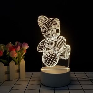 Nachtverlichting Valentijnsdag 3D Licht Decoratie Slaapkamer LED Gift Binnenverlichting Nachtlampje Kind Deco