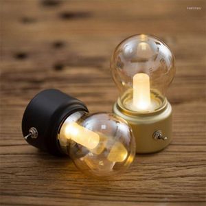 Nachtlichten Vintage bol Licht Oplaadbare LED-energiebesparende mini-bedlampen Home Slaapkamer Decorverlichting