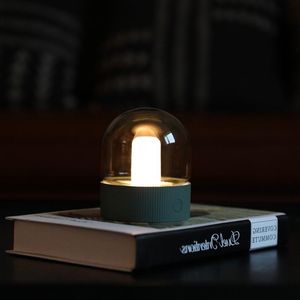 Veilleuses Vintage Verre Lumière USB Charge Rétro Nostalgique Bureau Ampoule Atmosphère Respiration Dimmable Table De Chevet Chambre Decro